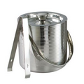 6" Lines Double Wall Stainless Ice Bucket w/ Tongs